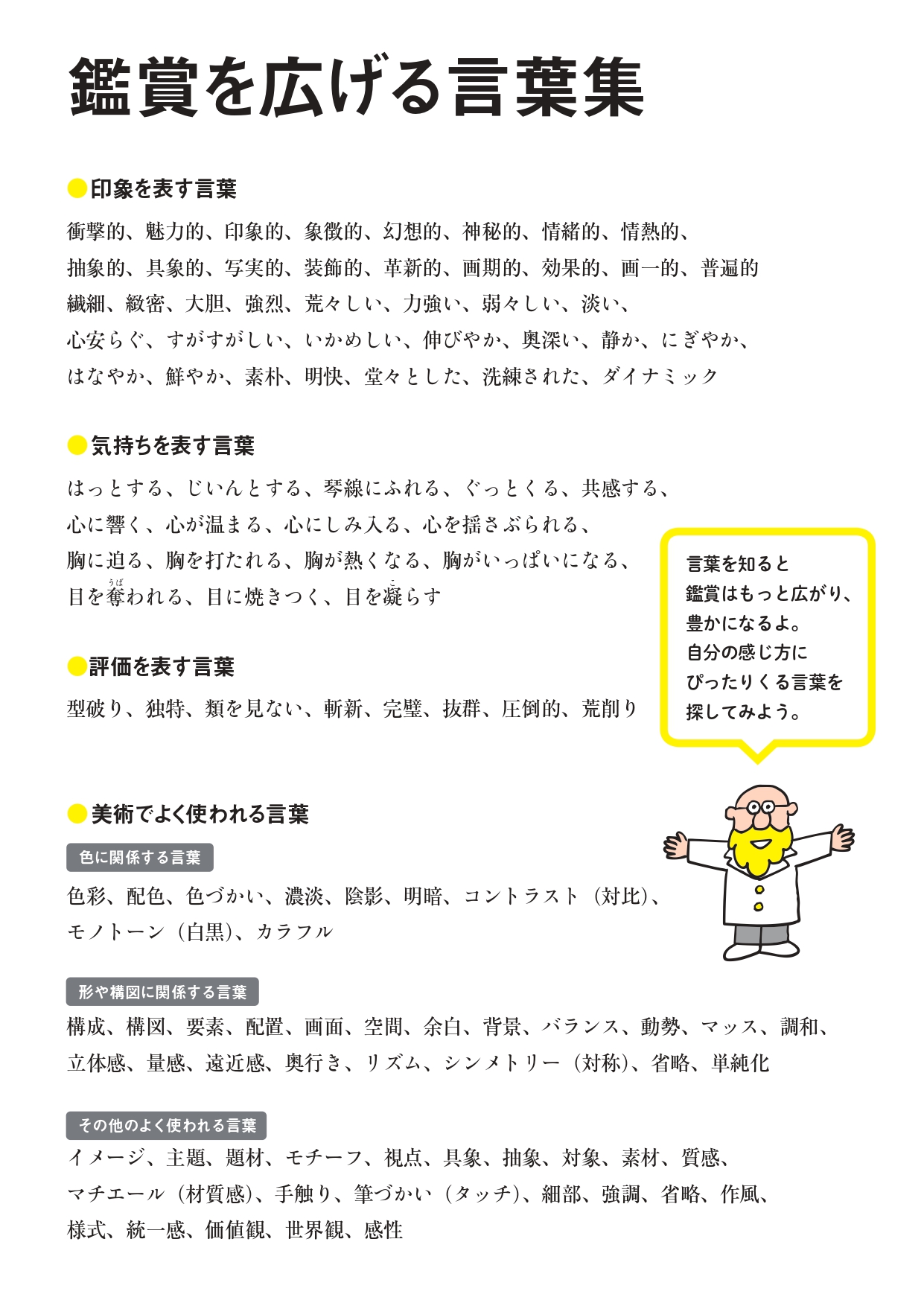 鑑賞を広げる言葉集